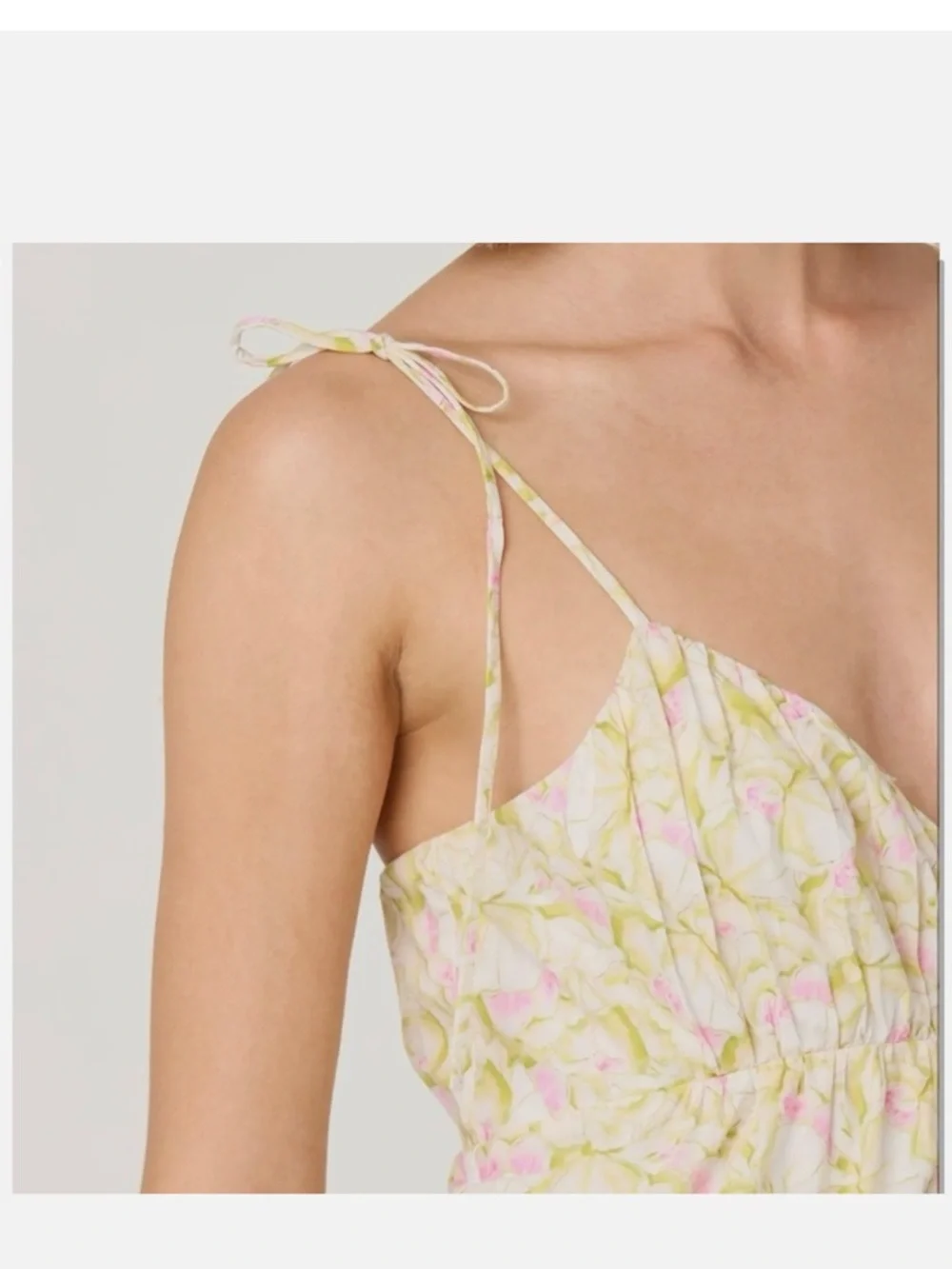 ASTR the Label Tie Strap Tiered Maxi Dress Pink Green Floral, Women's Small $128 - Picture 5 of 6